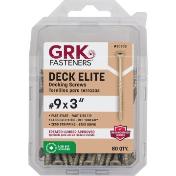 GRK Deck Elite #9 x 3 In. Star Drive Bugle-Head Deck Screw (80 Ct.)
