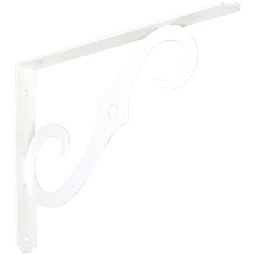 National Hardware 10 In. D. x 7 In. H. Antique White Steel Ornamental Shelf Bracket/Plant Hanger