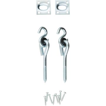 National Hardware Zinc Plated with WeatherGuard Steel Lag Screw Swing Hook Kit (2-Pack)