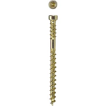 SPAX #8 x 2 In. Cylindrical Head Double Thread HCR (Exterior) Yellow Trim Screw (100-Ct.)