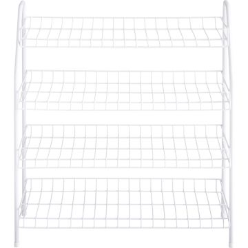 Rubbermaid 4-Tier White Shoe Shelf