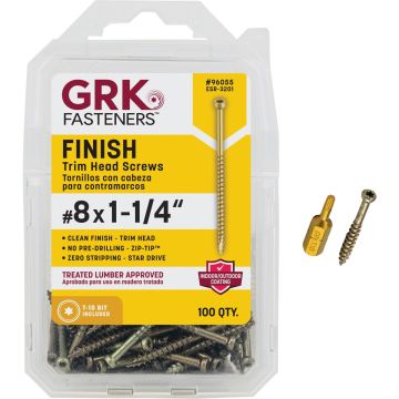 GRK #8 x 1-1/4 In. Star Drive Steel Trim Screw (100 Ct.)