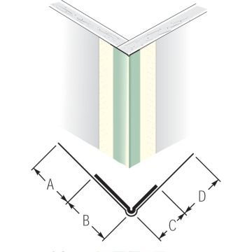 Beadex 1-7/16 In. x 9 Ft. Paper Faced Metal Outside Drywall Corner Bead