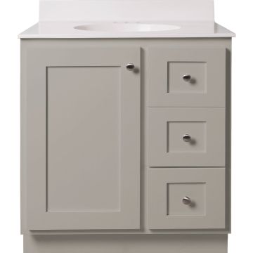 Bertch Storage Solutions 30 In. W x 34-1/2 In. H x 21 In. D Harbor Vanity Base without Top, 2 Door/1 Drawer