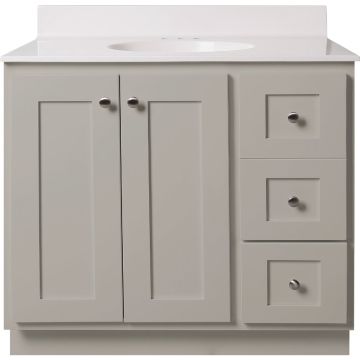 Bertch Storage Solutions 36 In. W x 34-1/2 In. H x 21 In. D Harbor Vanity Base without Top, 3 Door/1 Drawer