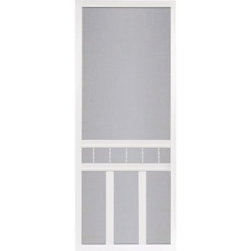 Screen Tight Waccamaw 32 In. W x 80 In. H x 1 In. Thick White Vinyl Screen Door