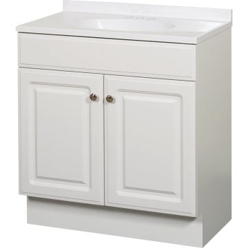 Zenith Zenna Home White 30 In. W x 35 In. H x 18 In. D Vanity with White Cultured Marble Top