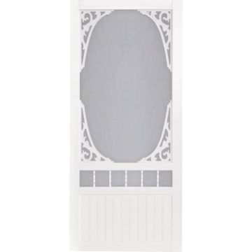 Screen Tight Springview 36 In. W x 80 In. H x 1 In. Thick White Vinyl Screen Door