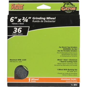 Gator Blade 6 In. 3/4 In. Adjustable - 1", 3/4", 5/8", 1/2" Bench Grinding Wheel