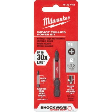 Milwaukee SHOCKWAVE #1 Phillips 2 In. Power Impact Screwdriver Bit