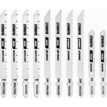 DEWALT 10-Piece T-Shank Jig Saw Blade Set with Case