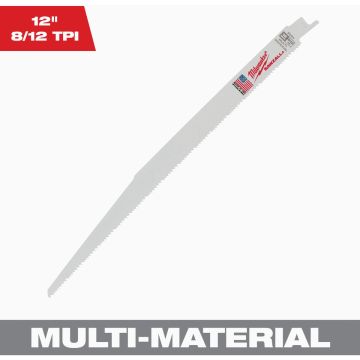 Milwaukee SAWZALL 12 In. 8/12 TPI Multi-Material Reciprocating Saw Blade, Bulk