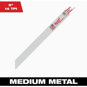 Milwaukee SAWZALL 9 In. 14 TPI Metal Reciprocating Saw Blade, Bulk