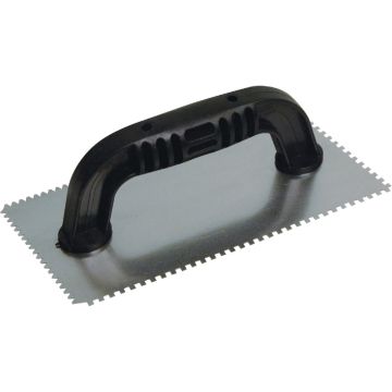 Marshalltown QLT 1/8 In. Square Notched & 1/8 In. Flat V-Notched Trowel with Black Handle