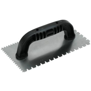 Marshalltown QLT 1/8 In. U-Notched & 3/16 In. Flat V-Notched Trowel w/Black Handle