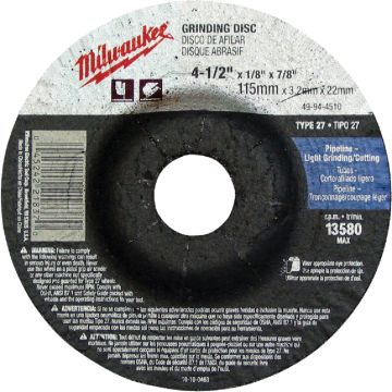 4-1/2x1/8x7/8 Lt Grinding C Wh