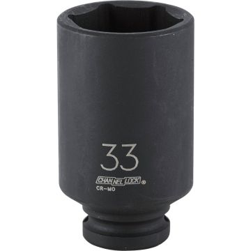 Channellock 1/2 In. Drive 33 mm 6-Point Deep Metric Impact Socket