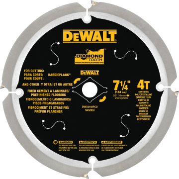 DEWALT 7-1/4 In. 4-Tooth PCD Fiber Cement Circular Saw Blade