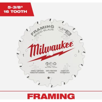 Milwaukee 5-3/8 In. 16-Tooth Framing Circular Saw Blade