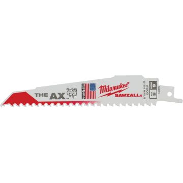 Milwaukee SAWZALL The AX 6 In. 5 TPI Wood w/Nails Demolition Reciprocating Saw Blade (Bulk)