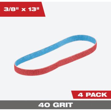 Milwaukee 3/8 In. x 13 In. 40 Grit Bandfile Belt (4-Pack)