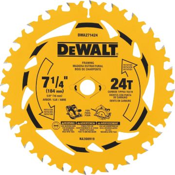 DEWALT 7-1/4 In. 24-Tooth Circular Saw Blade
