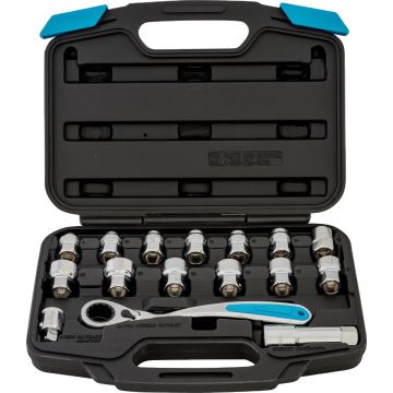Channellock Standard/Metric 3/8 In. Ultra Access Socket & Ratchet Set (16-Piece)