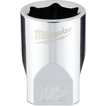 Milwaukee 1/4 In. Drive 1/2 In. 6-Point Shallow Standard Socket with FOUR FLAT Sides