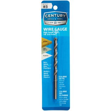 Century Drill & Tool Number 3 HSS Brite Wire Gauge Drill Bit