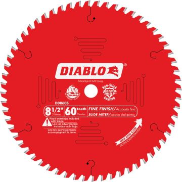 Diablo 8-1/2 In. 60-Tooth Fine Finish Circular Saw Blade