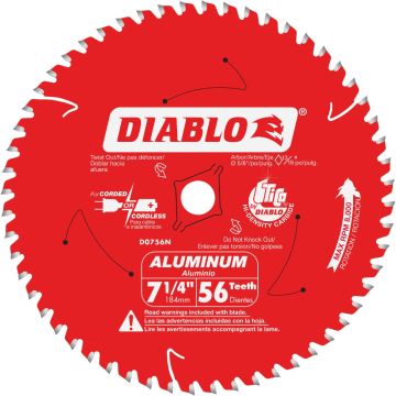 Diablo 7-1/4 In. 56-Tooth Aluminum Circular Saw Blade