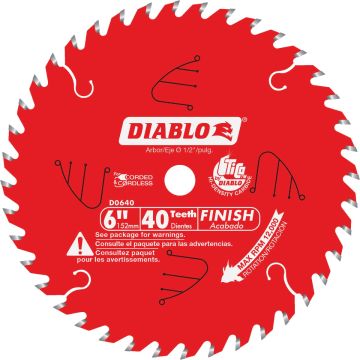 Diablo 6 In. 40-Tooth Finish Circular Saw Blade