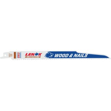 Lenox LUMBERWOLF 9 In. 6 TPI Nail-Embedded Wood Reciprocating Saw Blade