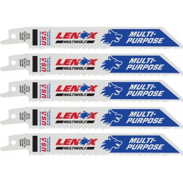 Lenox MULTIWOLF WAVE EDGE 6 In. 10 TPI Multi-Purpose Reciprocating Saw Blade (5-Pack)