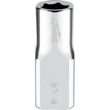 Milwaukee 1/4 In. Drive 6 mm 6-Point Shallow Metric Socket with FOUR FLAT Sides