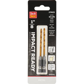 Do it Best 1/8 In. Impact Ready Titanium Hex Shank Drill Bit (2-Pack)