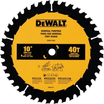 DEWALT 10 In. 40-Tooth General Purpose Circular Saw Blade