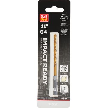 Do it Best 11/64 In. Impact Ready Titanium Hex Shank Drill Bit
