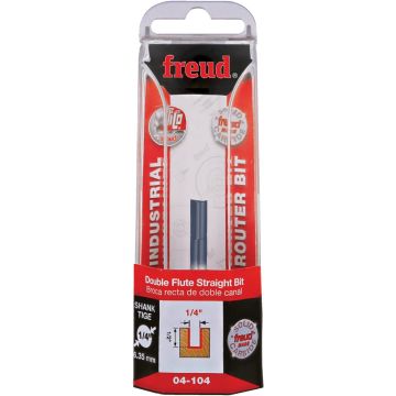 Freud 1/4 In. x 1/2  In. Double Flute Straight Router Bit