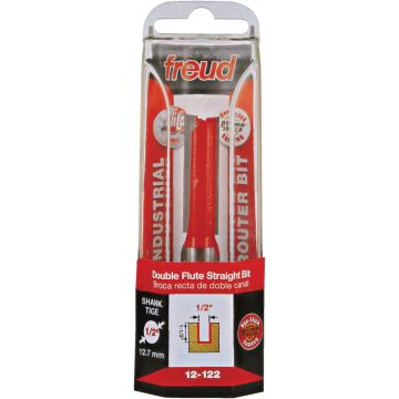 Freud 1/2 In. x 1-1/2 In. Double Flute Eclipse Grind Straight Router Bit