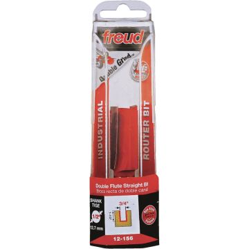 Freud 3/4 In. x 1-1/2 In. Double Flute Eclipse Grind Straight Router Bit