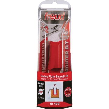 Freud 1 In. x 1-1/4 In. Double Flute Eclipse Grind Straight Router Bit