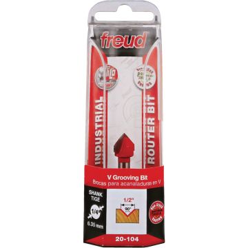 Freud 1/2 In. 90-Degree V-Groove Router Bit