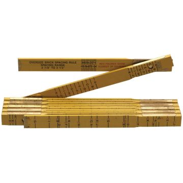 Crescent Lufkin Red End 6 Ft. x 5/8 In. Oversized Brick Mason  Wood Rule, White