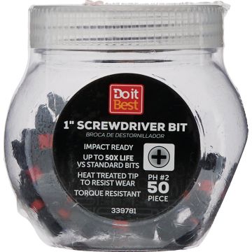 Do it Best 1 In. Phillips #2 Impact Ready Screwdriver Bit (50-Pack)