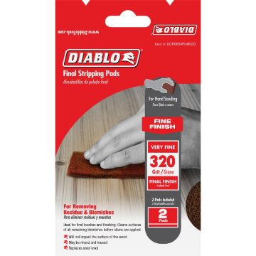 Diablo 4 In. x 6 In. 320-Grit (Very Fine) Stripping Final Finishing Pad (2-Pack)