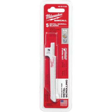 Milwaukee SAWZALL 3-5/8 In. 14 TPI Metal Scrolling Reciprocating Saw Blade (5-Pack)