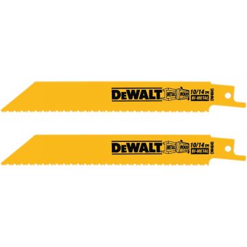 DEWALT 6 In. 10/14 TPI Bi-Metal General Purpose  Reciprocating Saw Blade (2-Pack)