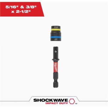 Milwaukee SHOCKWAVE QUIK-CLEAR 2-in-1 1/4 In. & 5/16 In. x 2-1/2 In. Impact Duty Magnetic Nut Driver
