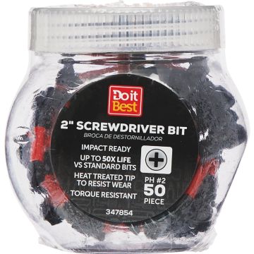 Do it Best 2 In. Phillips #2 Impact Ready Screwdriver Bit (50-Pack)